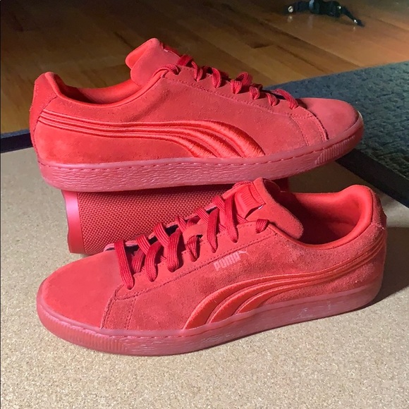 Puma Clyde red suede shoes 🎒🚨🎯 - Picture 2 of 5